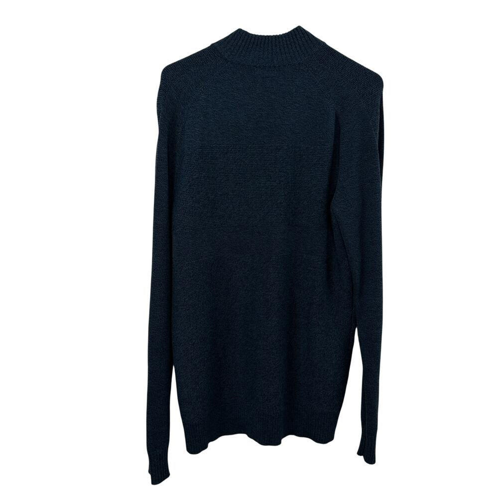 Smartwool Ripple Ridge Sweater Mens Medium Blue Half Zip Ribbed Merino Blend * - Picture 8 of 11
